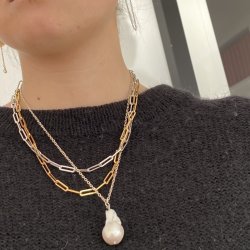 Chasmin - Slv - Hvid perle