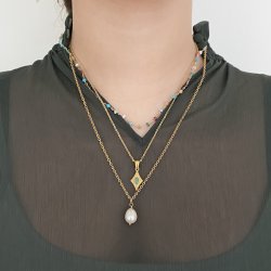 Chasmin - Forgyldt - Hvid perle