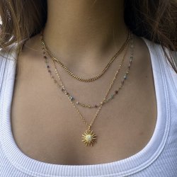 Barbara - Halskde i lys multifarvet